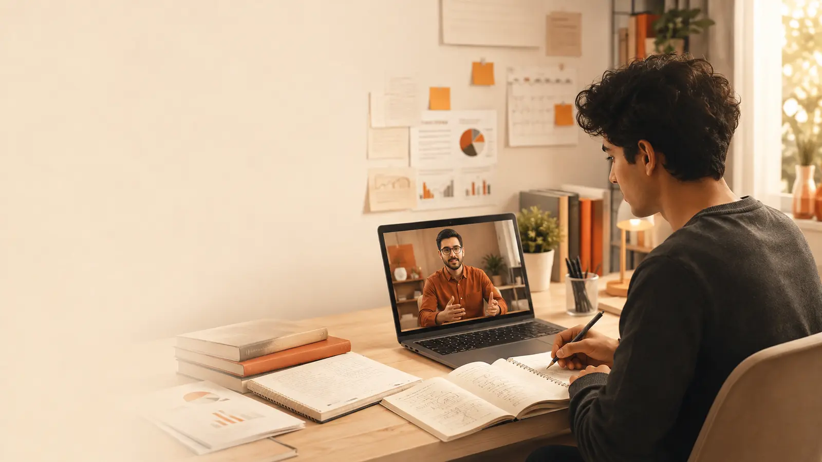Australian university student receiving structured academic guidance from an experienced mentor